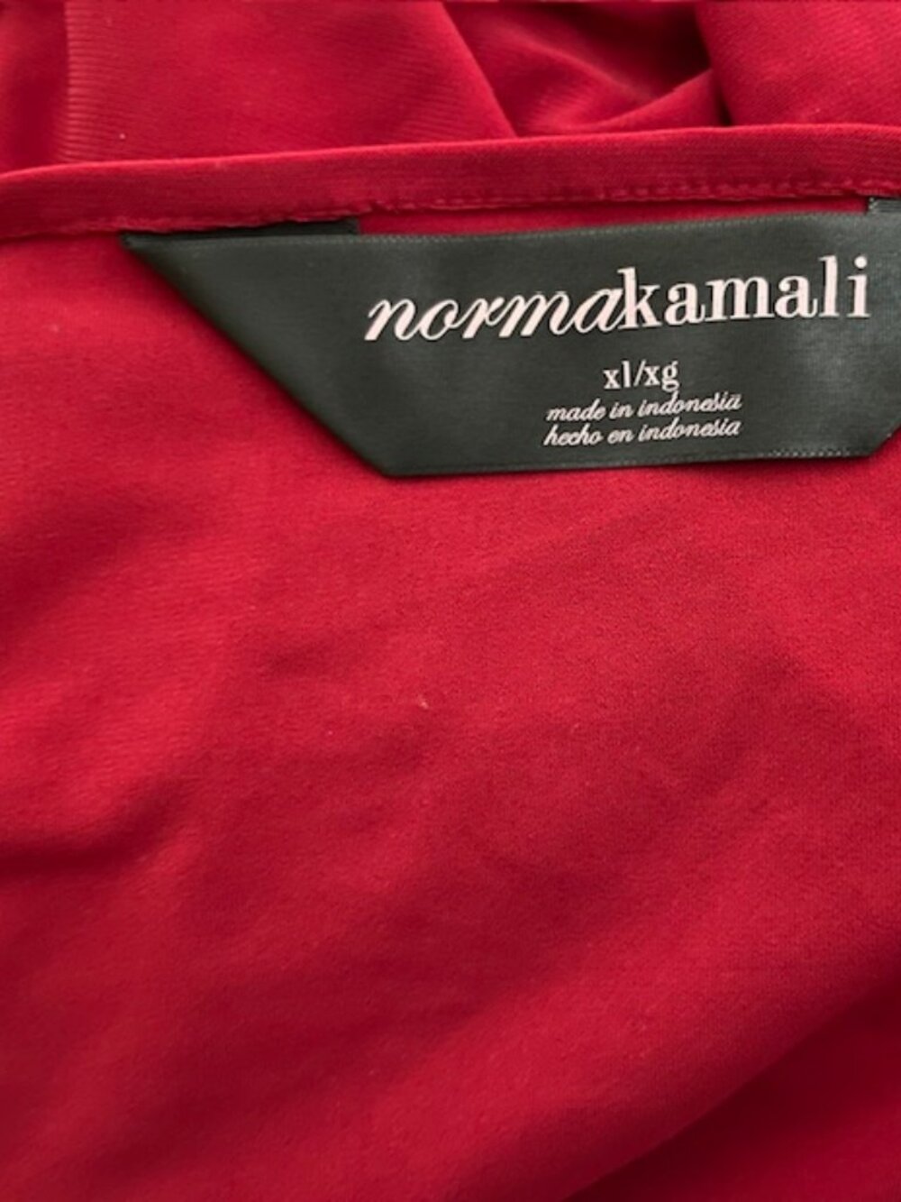 Norma Kamali XL Red Long Sleeve Sweetheart Neck Wrap Dress - Picture 4 of 6